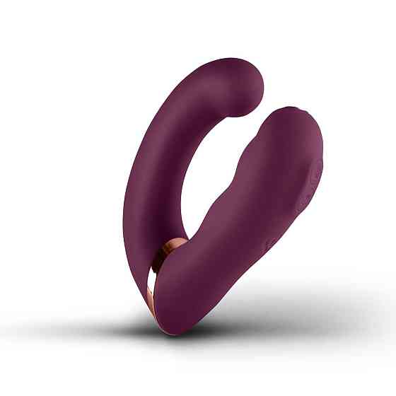 Двойной вибратор Rocks Off Gemini Burgundy, 2 мотора, по 10 режимов, сменное положение ручки Sex Aura Киев