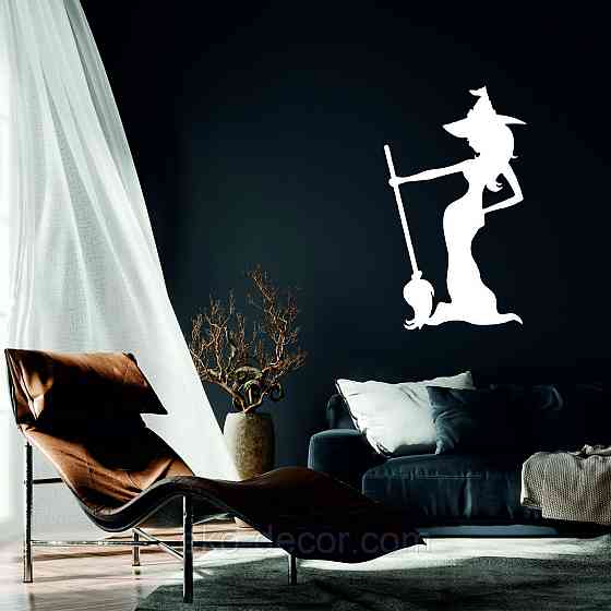 Декоративне настінне Панно «Ведьма», Декор на стіну 110*64 см, Білий Київ