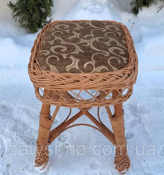 Табуретка из лозы с мягким сидением Киев - изображение 3