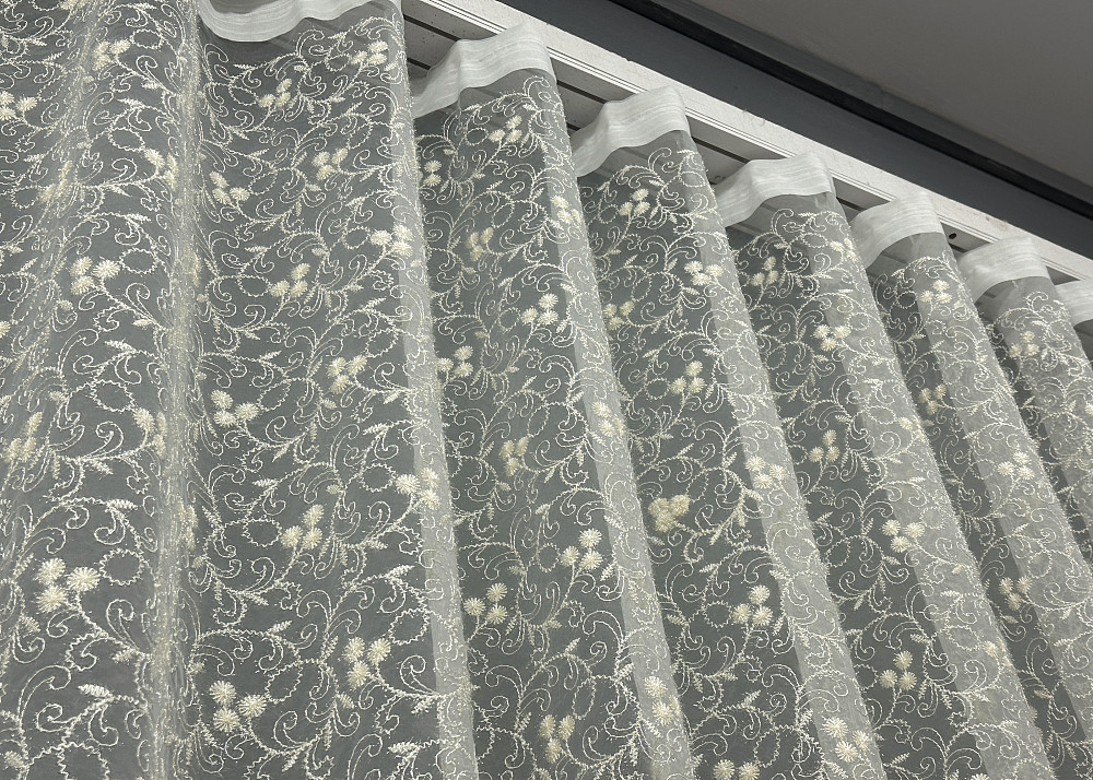 Тюль фатин с вышивкой и люрексом цвет молочный 1689т Киев - изображение 8