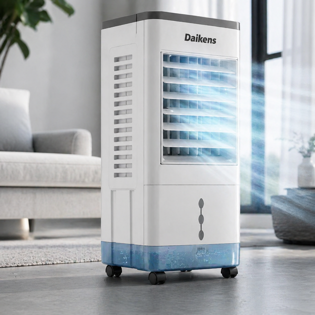 Охладитель воздуха напольный Daikens 3800W 10л увлажнитель вентилятор Белый Киев - изображение 3