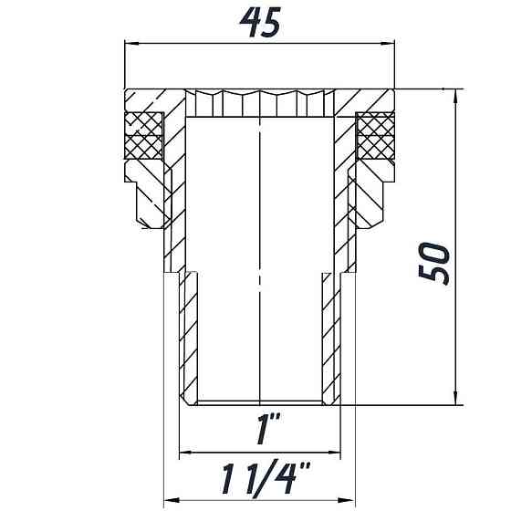 Врезка в бак 1″Н никелированная усиленная NO305R OPTIMUM (000030745) Киев