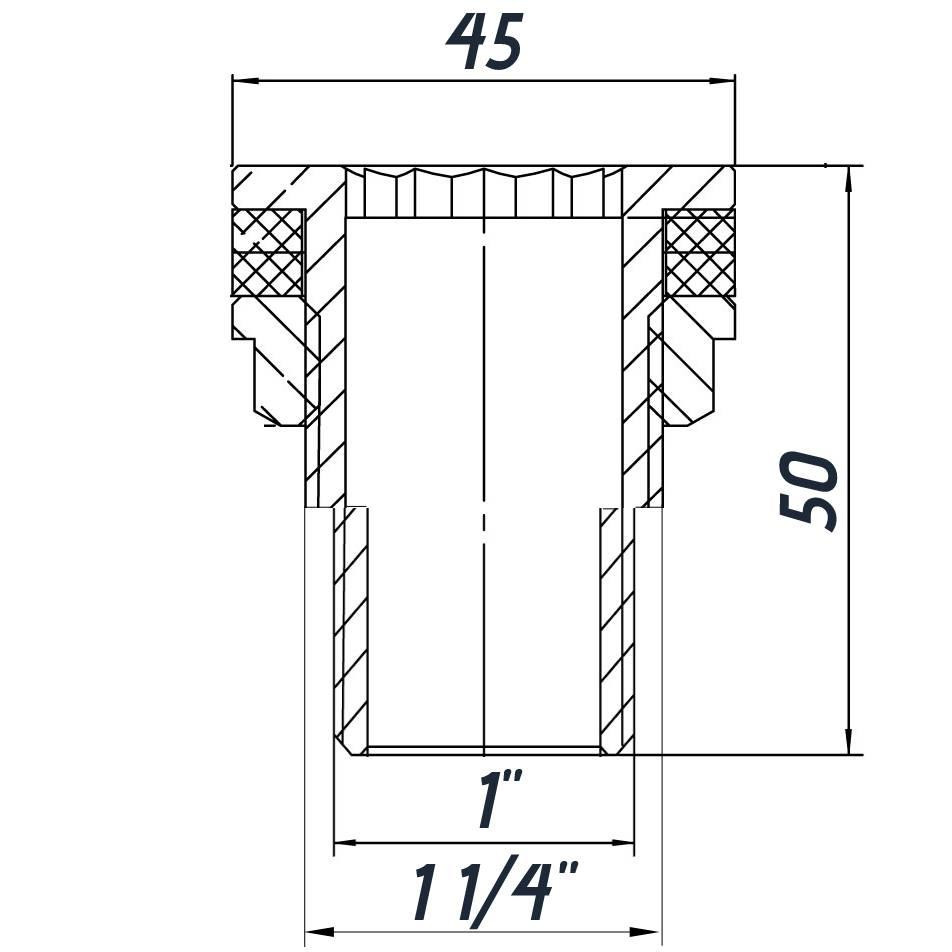 Врізання в бак 1″З нікельоване посилене NO305R OPTIMUM (000030745) Київ - фото 4