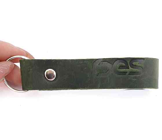 Брелок PES шкіряний  для ключів з тисненням Хакі Київ