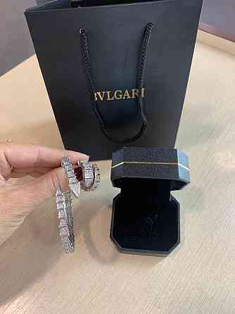 Комплект BVLGARI змія/ браслет і кільце/ циркони посріблення Одеса