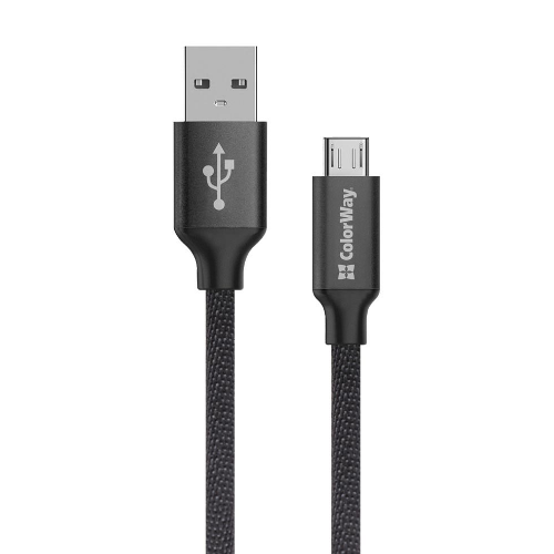 Кабель USB MicroUSB ColorWay CW-CBUM009-BK 2,4A 2м чорний Житомир - фото 1