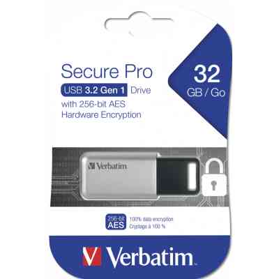 USB флеш накопитель Verbatim 32GB Secure Pro with 256 AES USB 3.2 (98665) Винница