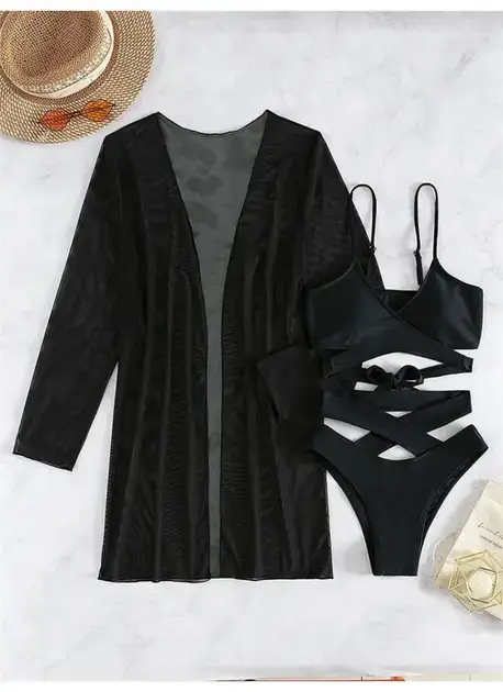 Женский купальник тройка Черный S Харьков - изображение 6