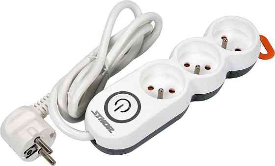 Подовжувач мережевий STHOR: l=1,5 м, колодка з 3 гніздами і вмик, 3-жильний Ø=1,5 мм², з заземл [40] Одеса