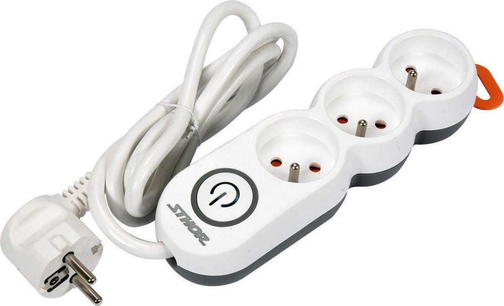 Подовжувач мережевий STHOR: l=1,5 м, колодка з 3 гніздами і вмик, 3-жильний Ø=1,5 мм², з заземл [40] Одеса - фото 1