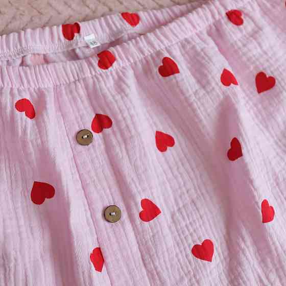 Муслінові чоловічі труси-шорти рожеві з червоними сердечками Кам'янець-Подільський