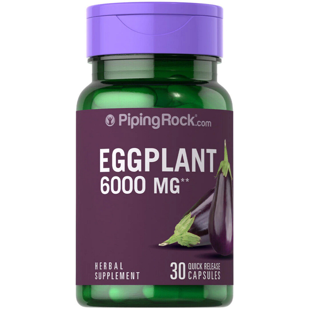 Экстракт баклажанов Piping Rock Eggplant Extract 6000 mg 30 Quick Release Capsules Луцк - изображение 1