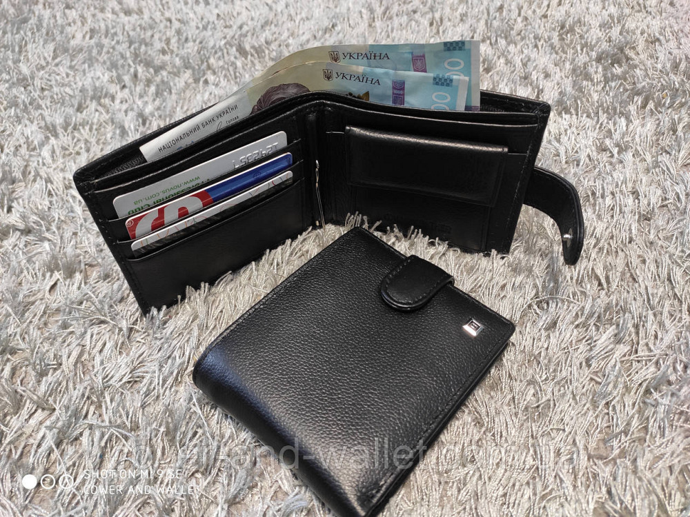 Мужской кожаный кошелёк с зажимом на кнопке Hassion Киев - изображение 7