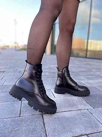 Черевики жіночі GREMMY чорні натуральна шкіра зима висота 13 см (4893) Коломия