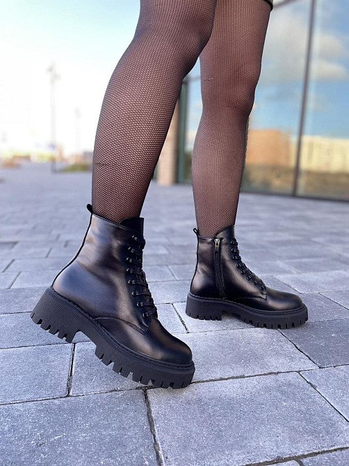 Черевики жіночі GREMMY чорні натуральна шкіра зима висота 13 см (4893) Коломия - фото 4