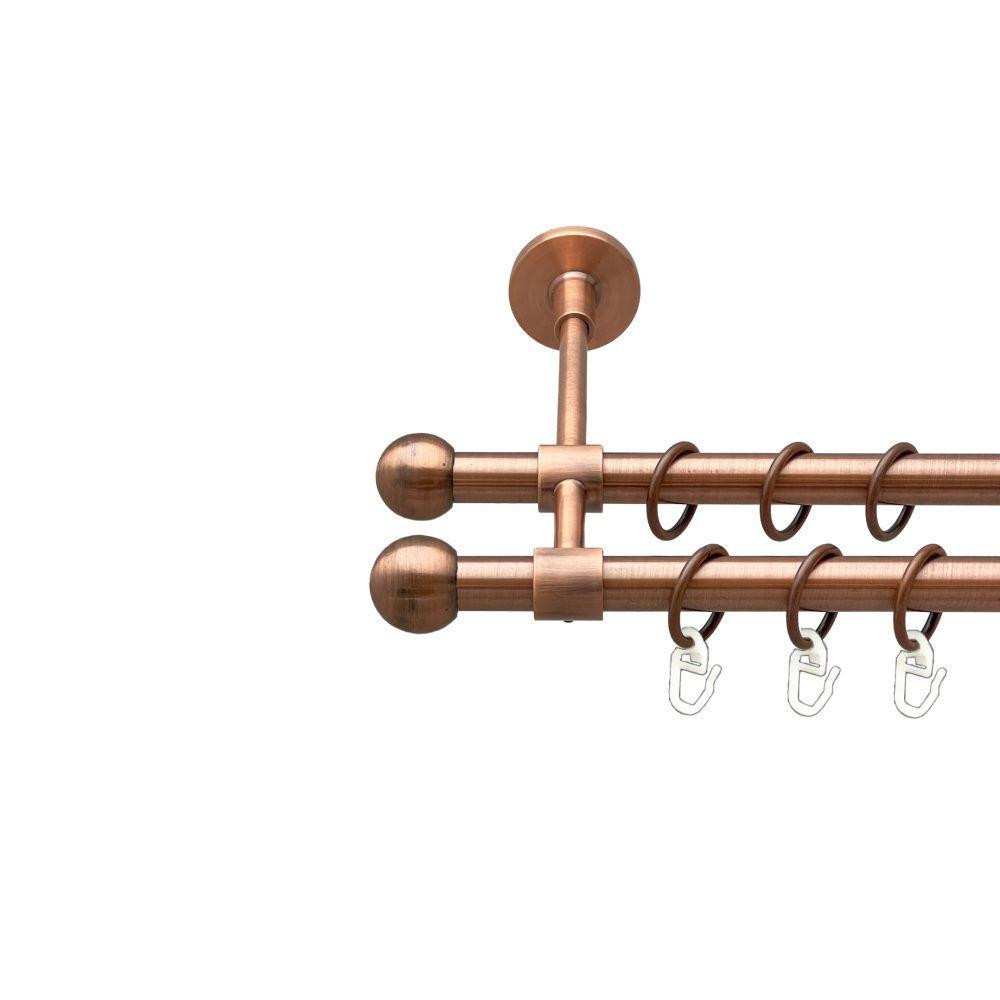 Карниз Orvit Куля Болонь металевий дворядний закритий гладка труба кільце металеве Мідь 16\16 мм 200 см Львов - изображение 1