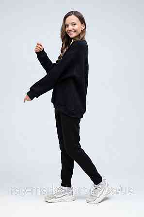 Костюм оверсайз світшот і штани Ray Basic утеплений жіночий чорний M Київ