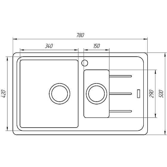 Гранитная мойка Globus Lux IZEO слоновая кость 780х500мм (000019449) Киев
