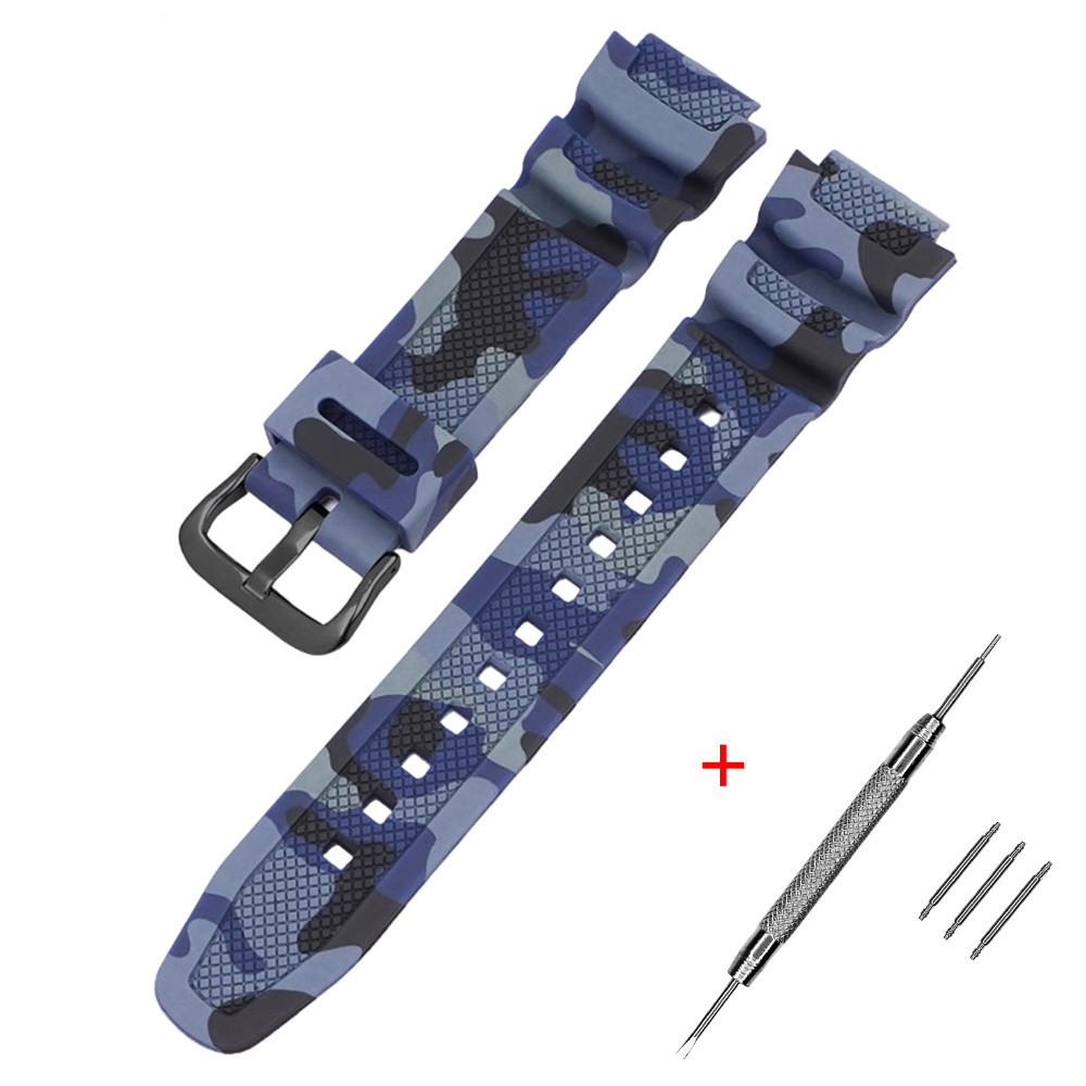 Ремешок для Casio G-Shock AQ-S800/AE-1200 Camo Dark Blue BK SBR Киев - изображение 1