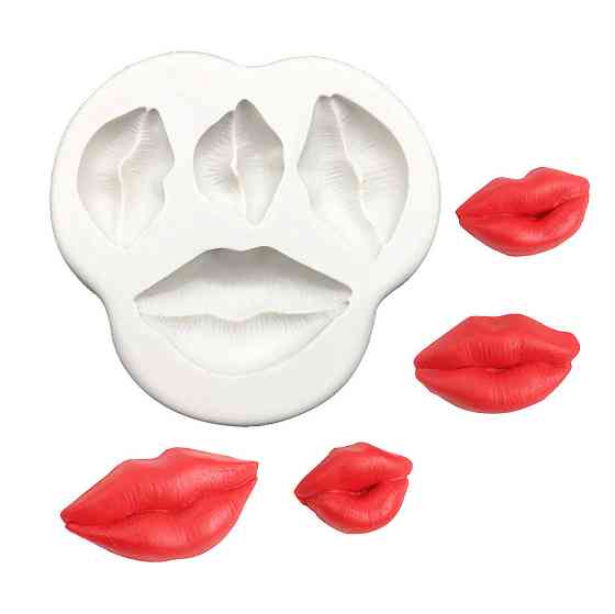 Молд силиконовый Губы 83 на 73 мм серый Киев