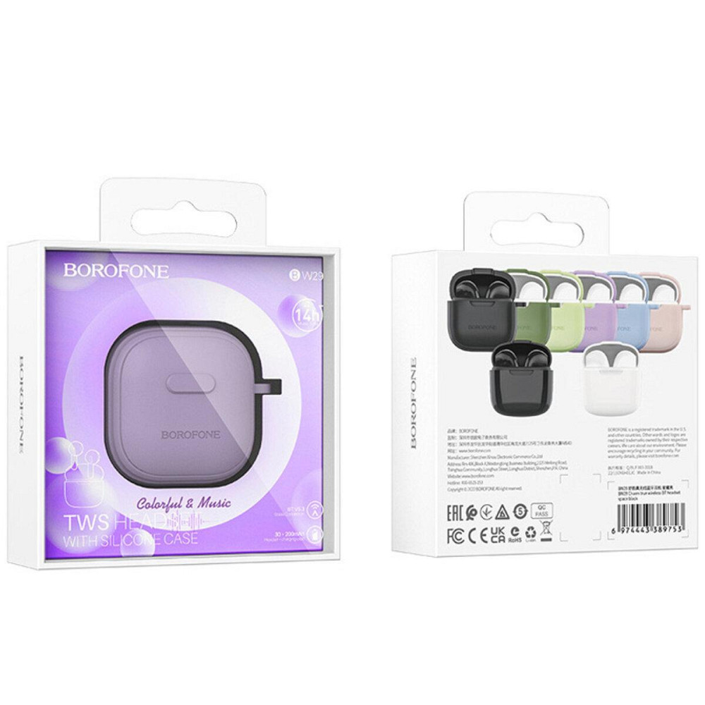 Наушники беспроводные BOROFONE BW29 Charm Bluetooth гарнитура Taro Purple BW29TP Одесса - изображение 3