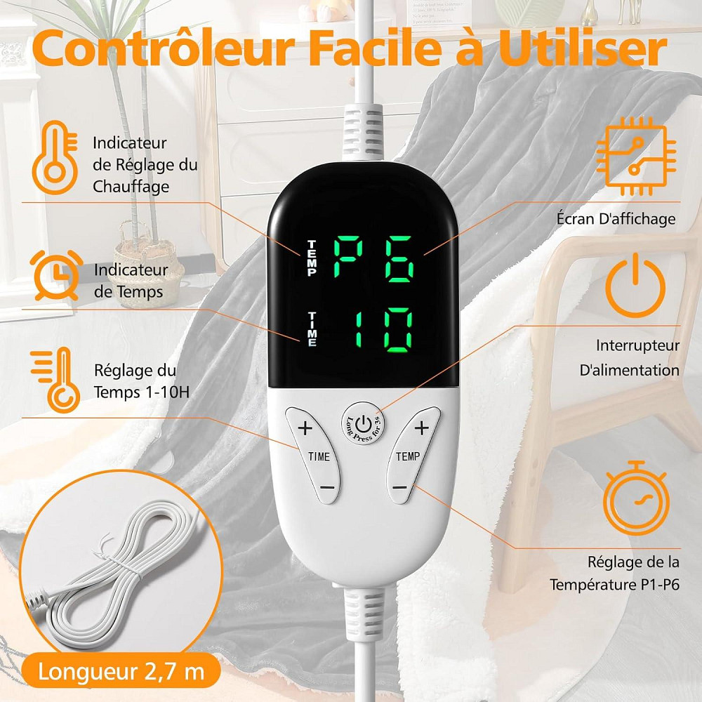 Двостороння ковдра з підігрівом 180 × 150 см OneAmg Луцк - изображение 6