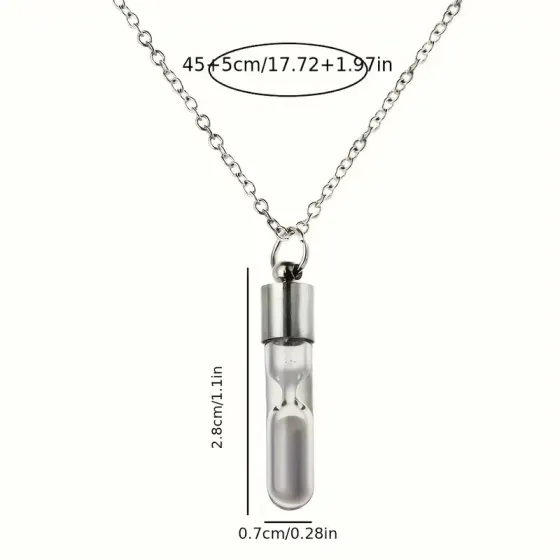 Кулон-пісочний годинник, що світиться у темряві на ланцюжку, синій колір Київ