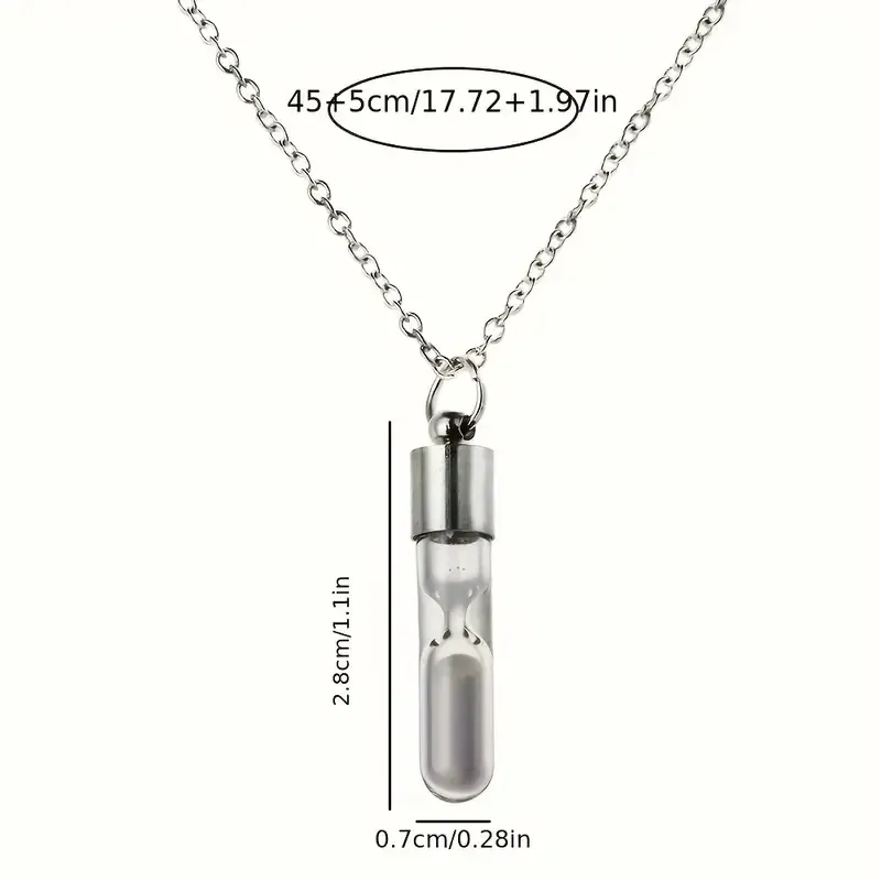 Кулон-пісочний годинник, що світиться у темряві на ланцюжку, синій колір Київ - фото 3