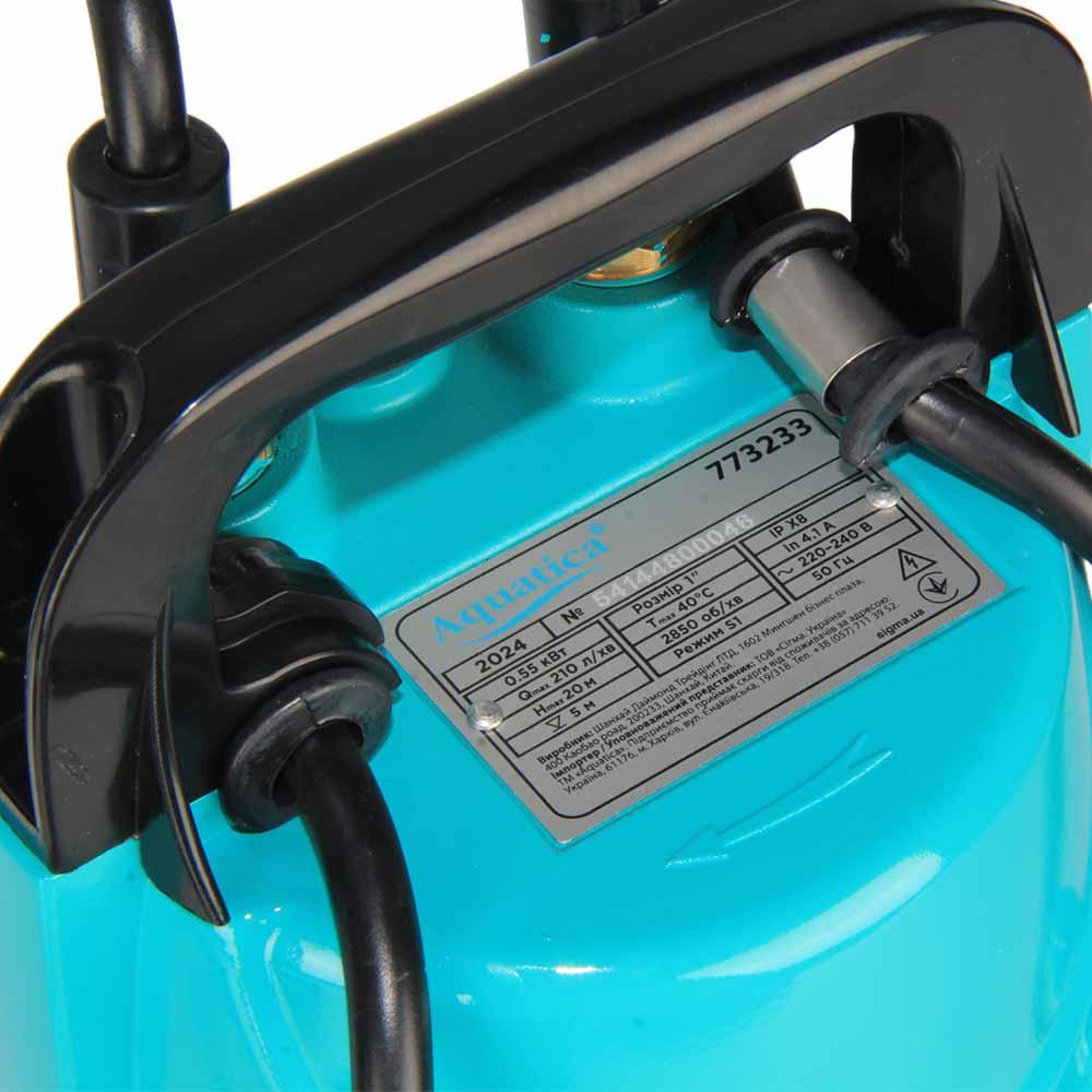 Насос дренажний 0.55кВт Hmax 20м Qmax 210л/хв AQUATICA QDX3-20-0.55A (773233) Рівне - фото 8