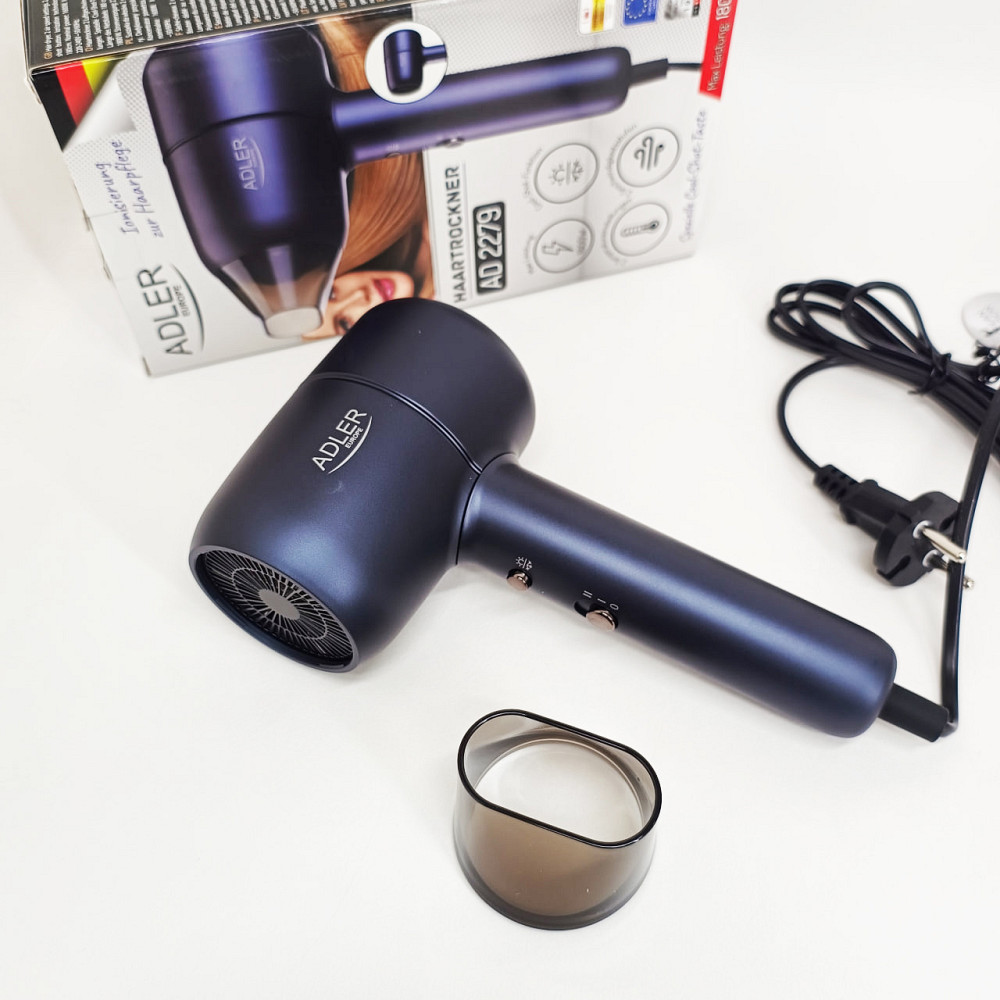 Мощный фен для быстрой укладки волос Adler, Фен с ионизацией и регулировкой температуры MB-41 Львов - изображение 3
