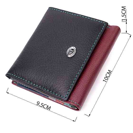 Стильный женский кошелек с оригинальной монетницей из натуральной кожи ST Leather 19510 Разноцветный Киев