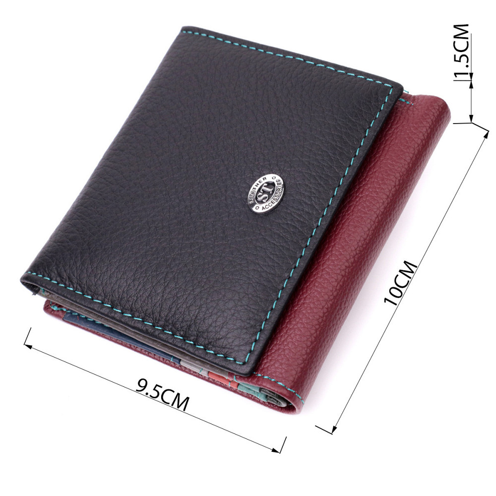 Стильный женский кошелек с оригинальной монетницей из натуральной кожи ST Leather 19510 Разноцветный Киев - изображение 3