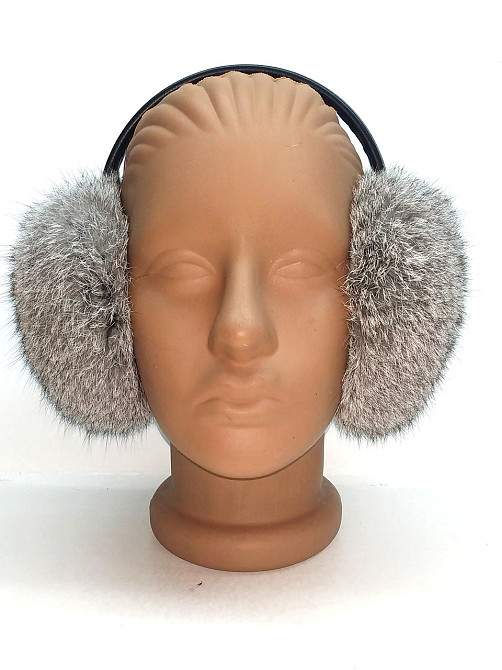 Хутряні навушники дитячі з кролика Сірий Харків - фото 2