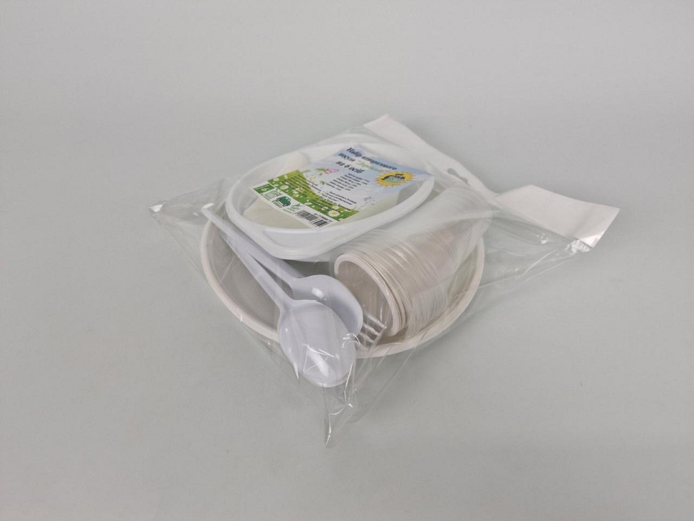 Набір посуду з пластмас "Дорожний" на 6 персон ТМ "Супер торба" (1 пачка) Харків - фото 2