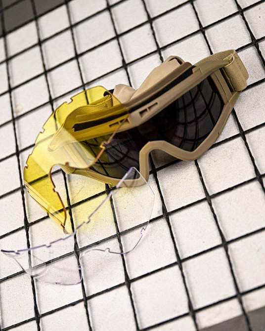 Защитные тактические очки-маска с сменными линзами  coyot  ПП7846 Одесса - изображение 4