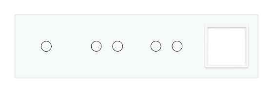 LIVOLO Рамка 4-постова для одного 1-сенсорного, двох 2-сенсорних вимикачів і розетки (1-2-2-0) Коломия