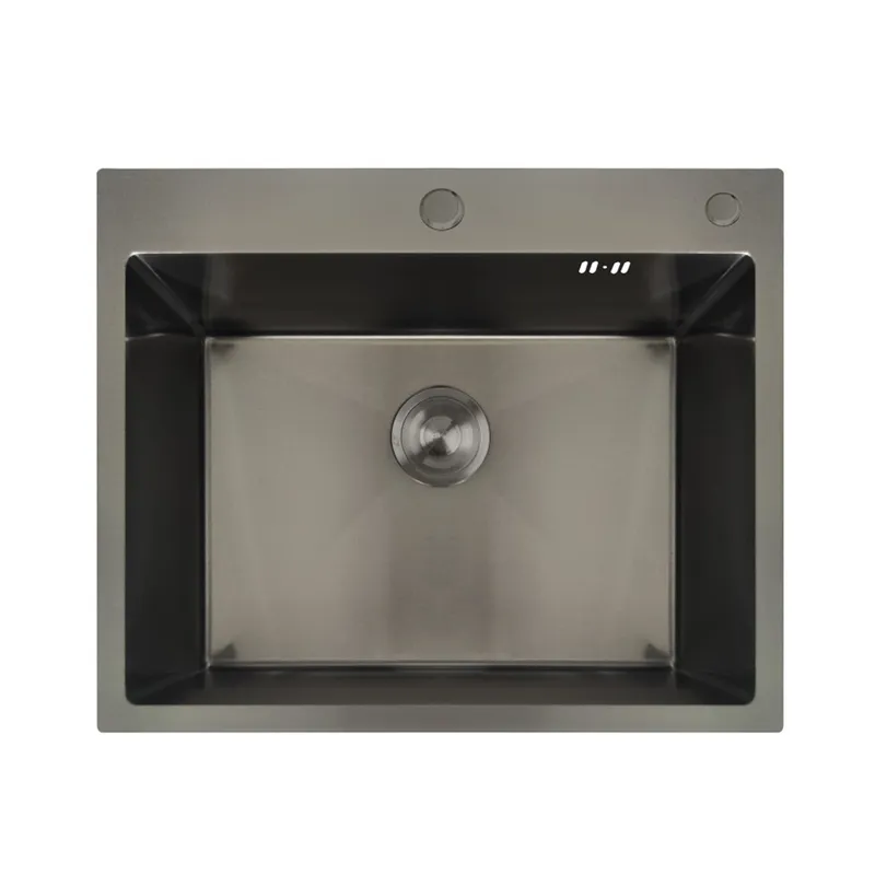 Кухонна мийка MIXXUS MH6050 GRAPHITE з нержавіючої сталі графітового кольору (3.0/0.8) MX1933 Харків - фото 1