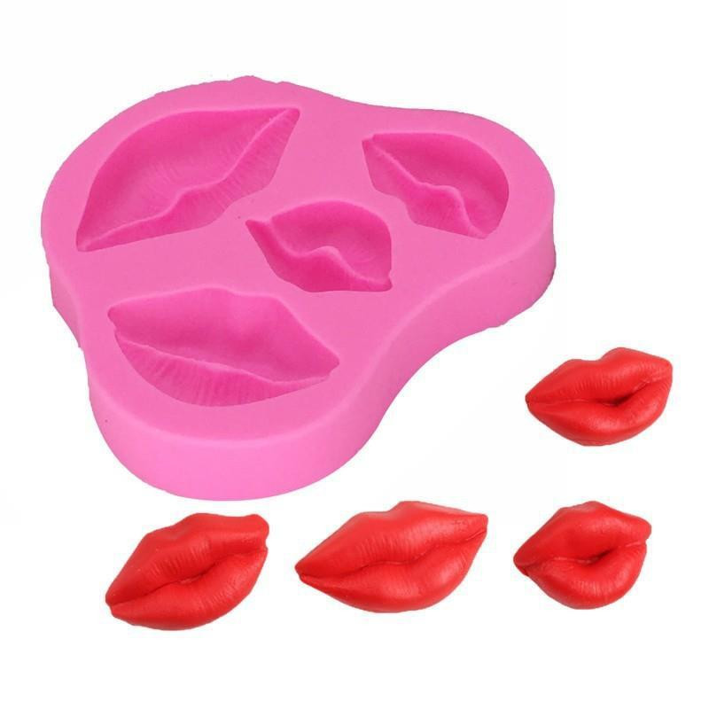 Молд силіконовий Губи 85 на 82 мм рожевий Київ - фото 3