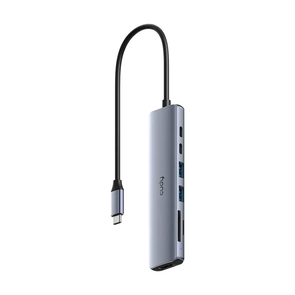 USB-C хаб 7-в-1 Cudy UH407 HDMI 4K@60Hz, 2 USB-A, 2 USB-C, SD-card, TF-card (73-00672) Киев - изображение 1