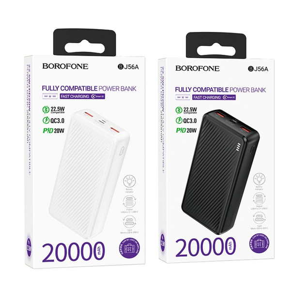 Портативная батарея Power Bank Borofone BJ56A Graceful 20000mAh (Белый) Винница - изображение 5