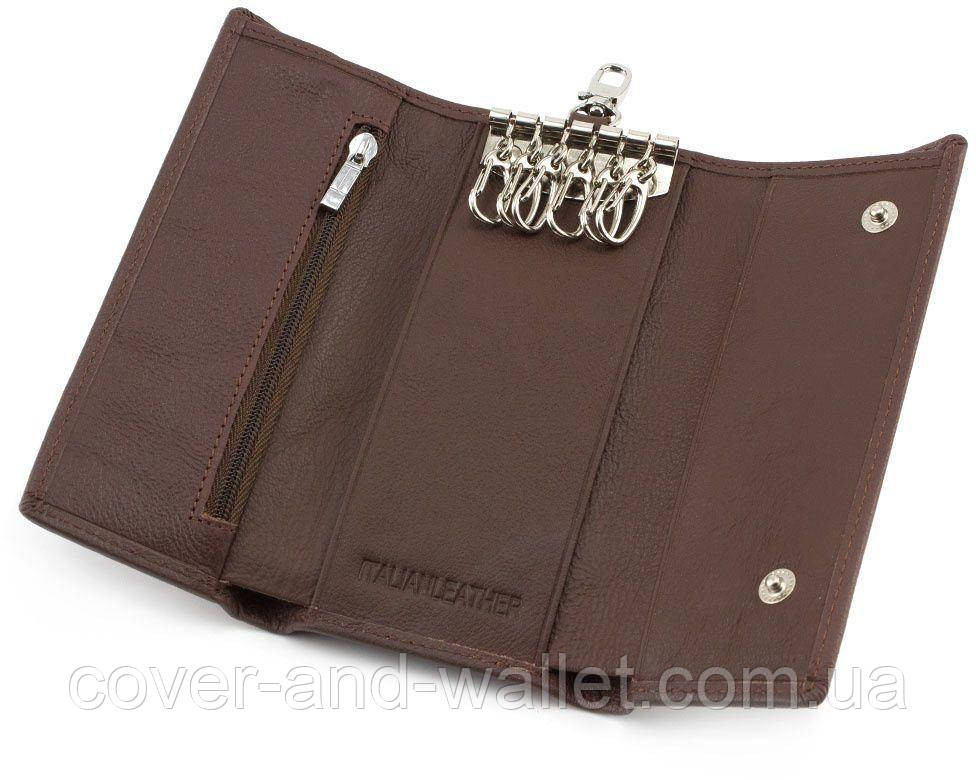 Большая ключница из гладкой кожи коричневого цвета ST Киев - изображение 3