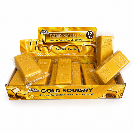 Антистресс-игрушка Squishy Gold (Золотой слиток) 13 см, мягкий сквиш для детей и взрослых Киев