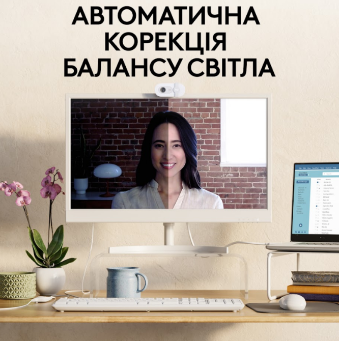 Веб-камера Logitech BRIO 100 FHD OFF-WHITE (960-001617) (6914873) Киев - изображение 7