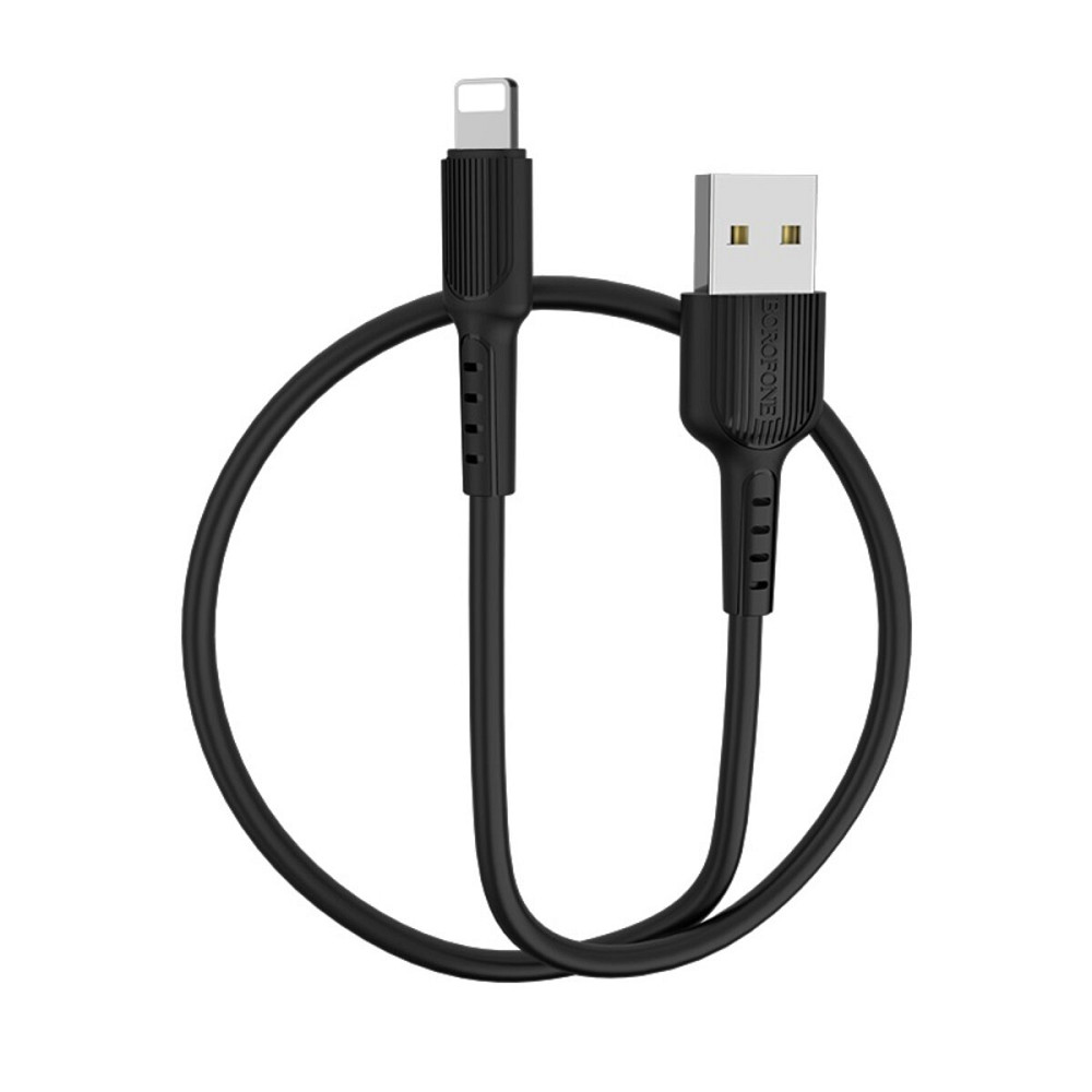 Кабель BOROFONE BX16 USB to iP 2A, 1m, PVC, TPE connectors, Black Киев - изображение 1