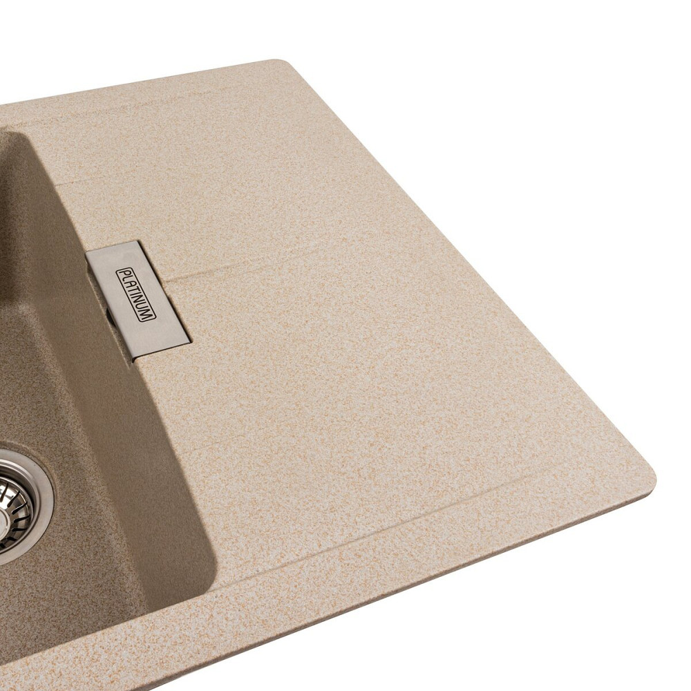 PLATINUM Гранітна мийка для кухні Platinum 6250 ZIRKONE матовий Сафарі Київ - фото 4