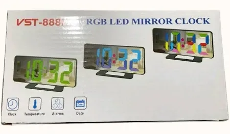 Настільний цифровий годинник VST-888H з RGB підсвічуванням від USB і функцією будильника, стильний і Одеса - фото 7