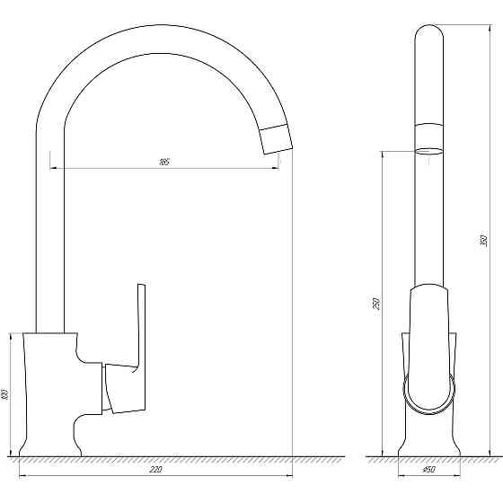 Змішувач для кухні Globus Lux Laguna GLA-0203SL-10-BB Тернополь