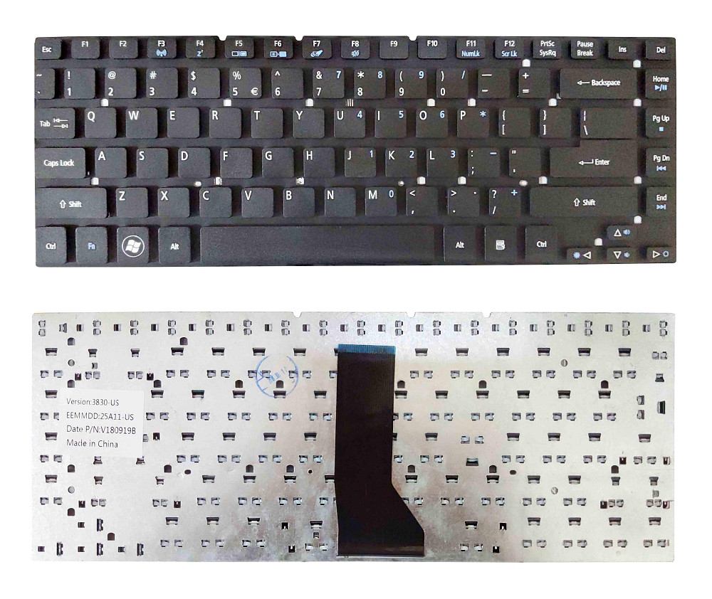 Клавиатура для ноутбука Acer Aspire (3830) Black, (No Frame), EN Вінниця - фото 1