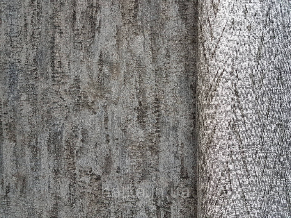 Шпалери вінілові на флізелін Rasch Composition 0,53х10 абстракція структурні кора дерева чорні сірі Київ - фото 2