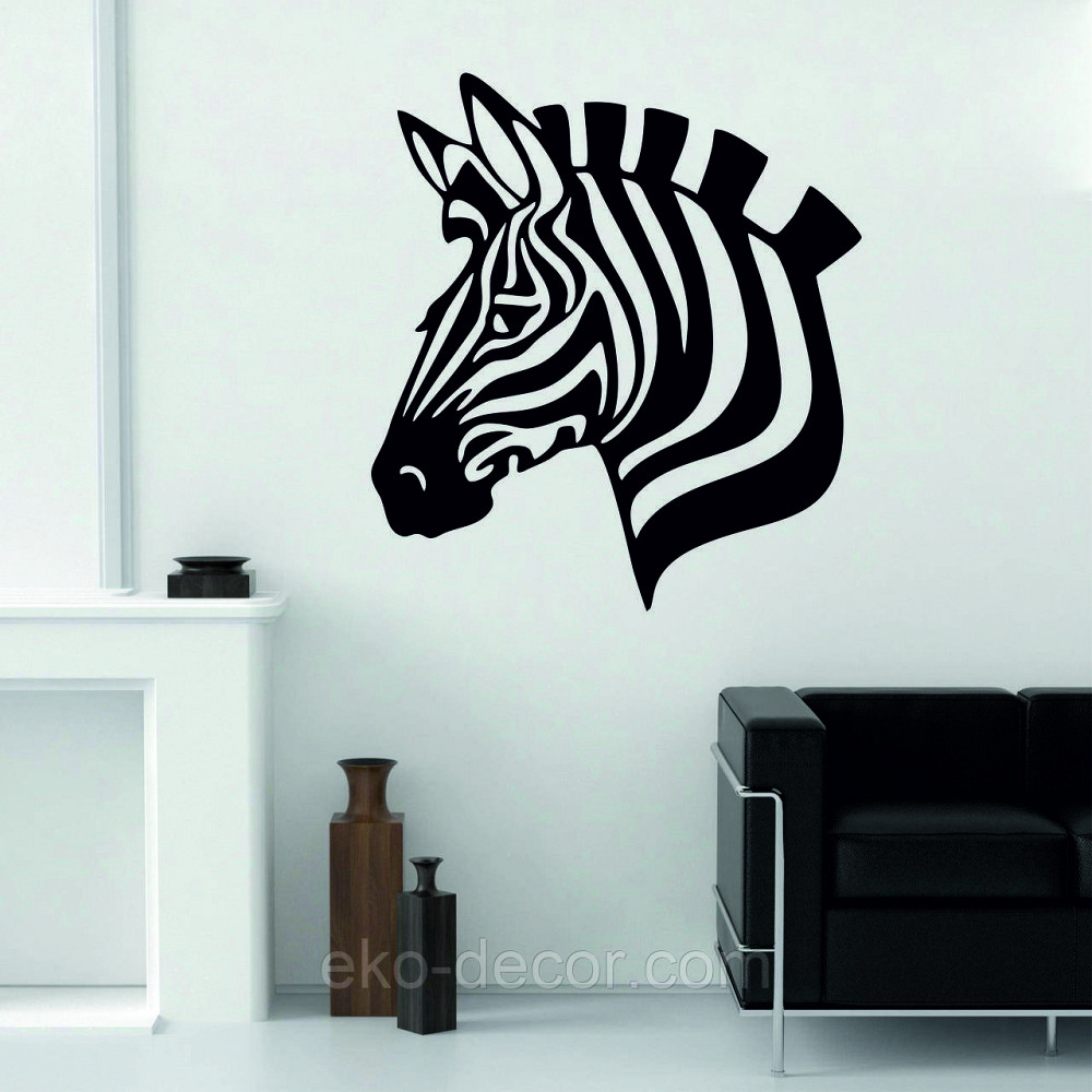 Декоративное настенное Панно «Зебра» Декор на стену 90*82 см, Черный Киев - изображение 1